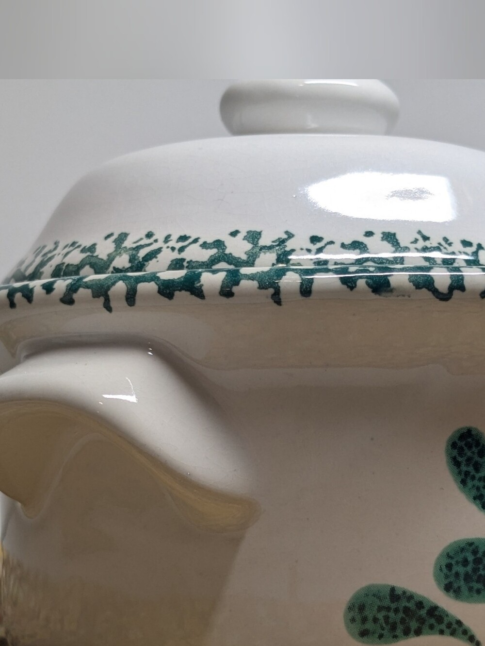 Country Green Heart Design Ceramic Individual Casserole Dish 5" Diameter - Picture 11 of 13